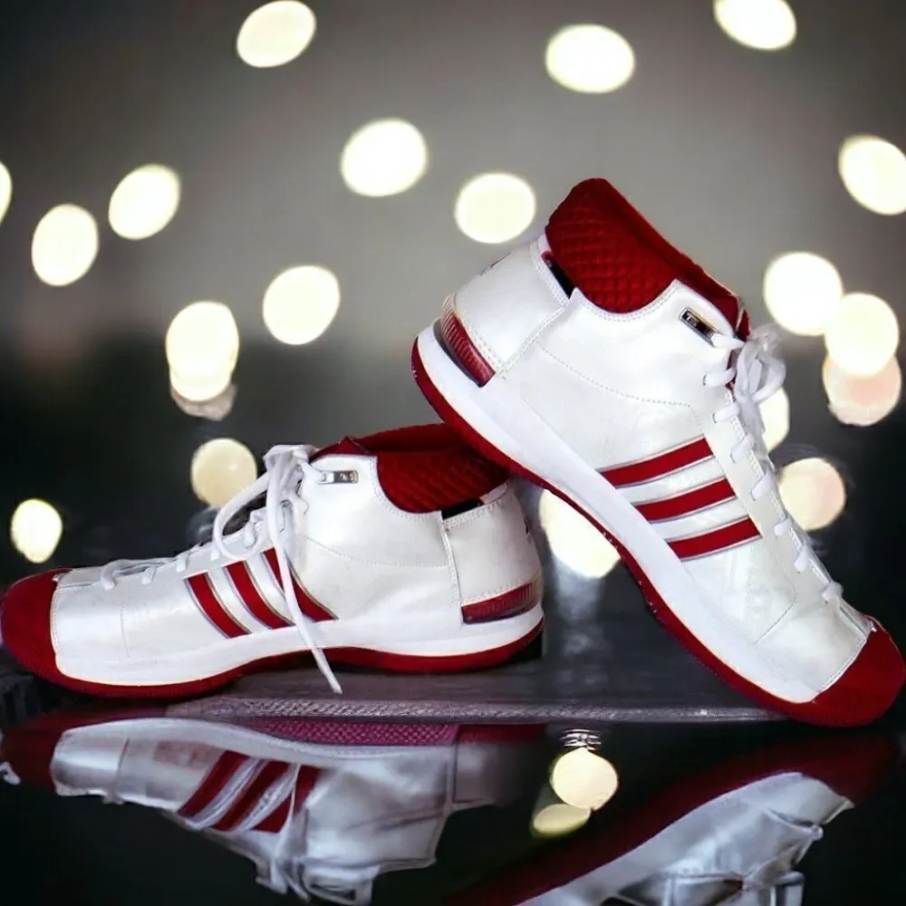 Adidas white/red TS Pro Model Basketball Hi-top sneakers